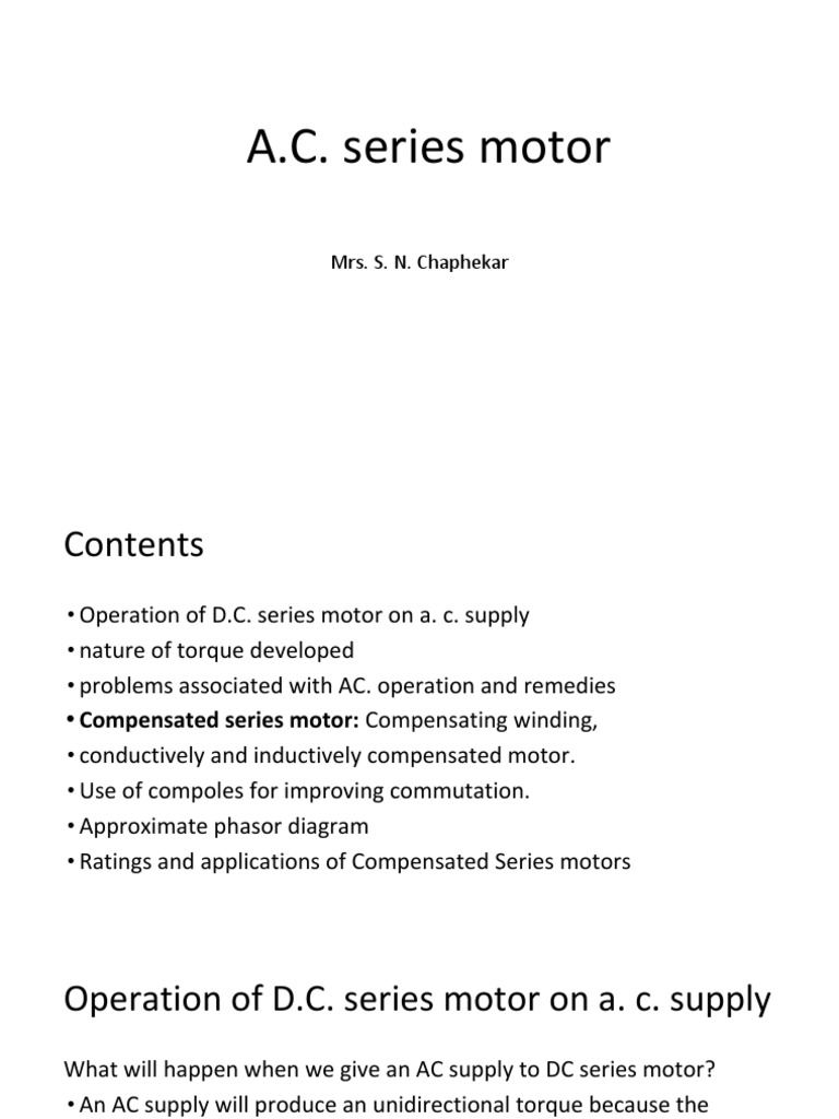 A.C. Series Motor | PDF