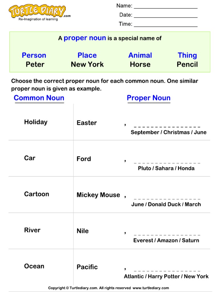 Proper Noun and Common Nouns | PDF
