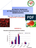 Jus de Fruits Tropicaux Et Filtration Membranaire