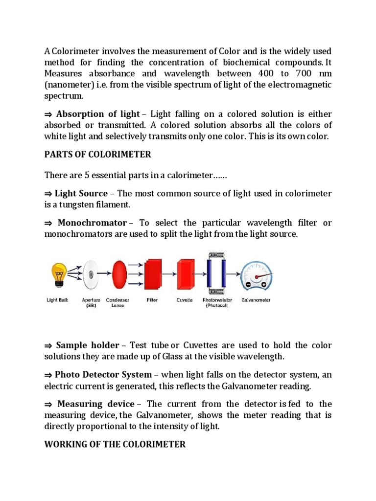 Colorimeter and Its Parts PDF