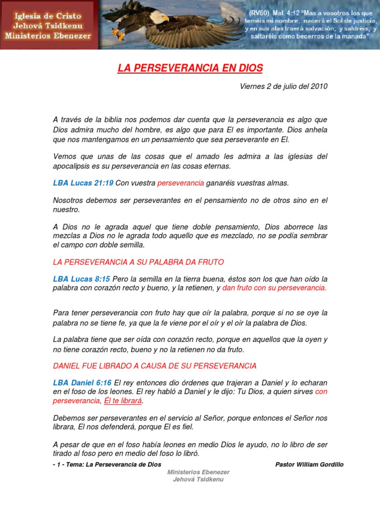 La Perseverancia de Dios | PDF