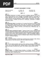 Cse V Database Management Systems 10cs54 Notes