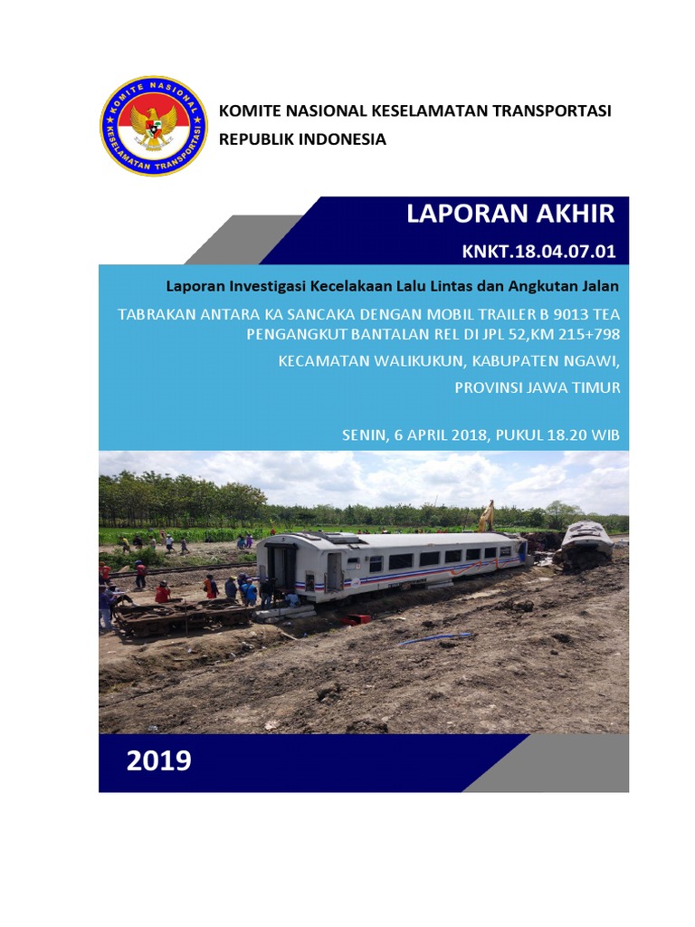 KNKT 18 04 07 01 | PDF | Rail Transport | Railway Companies