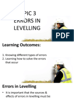 Topic 3 Errors in Levelling