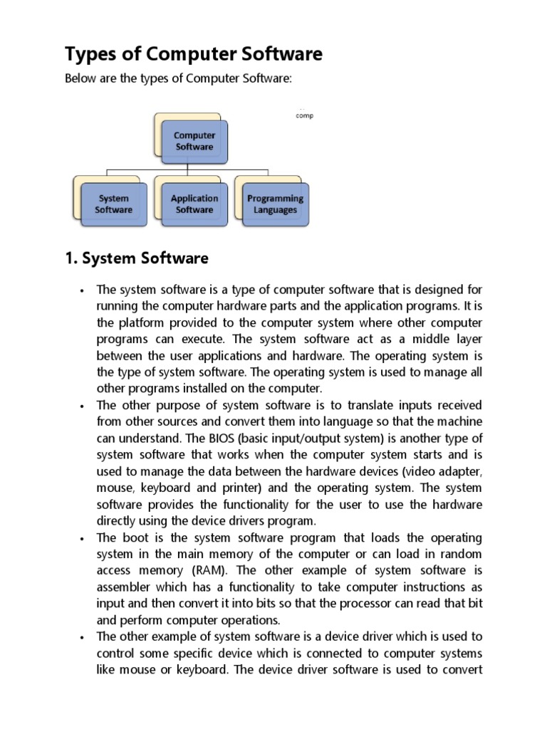 Types of Computer Software | PDF