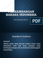 Ringkasan Perkembangan Bahasa Indonesia