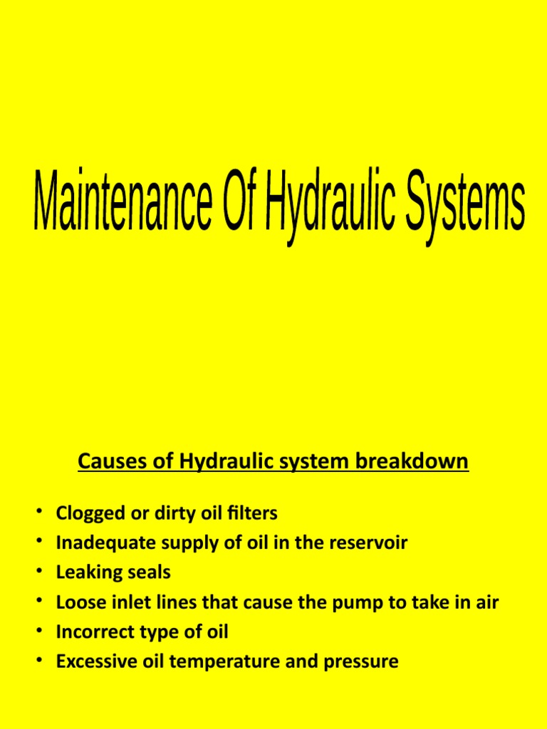 3. MAINTENANCE OF HYDRAULIC SYSTEMS PDF