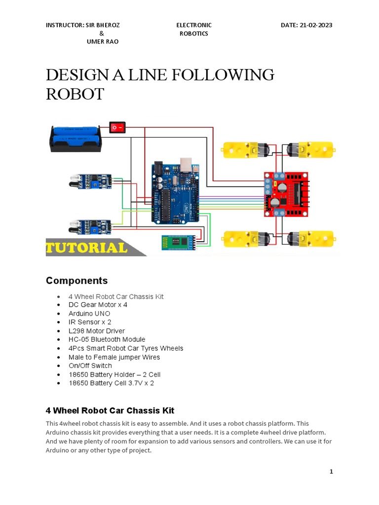 Design a Line Following Robot | PDF | Arduino | Electric Motor