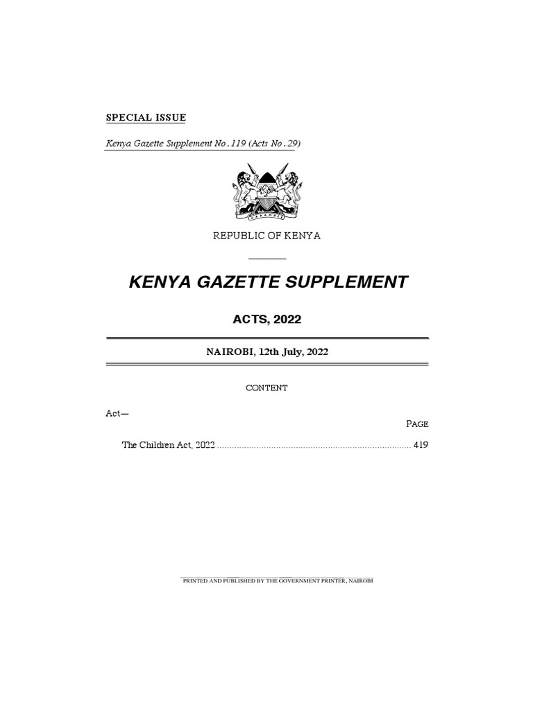 Kenya the children act 2022 pdf legal guardian parent