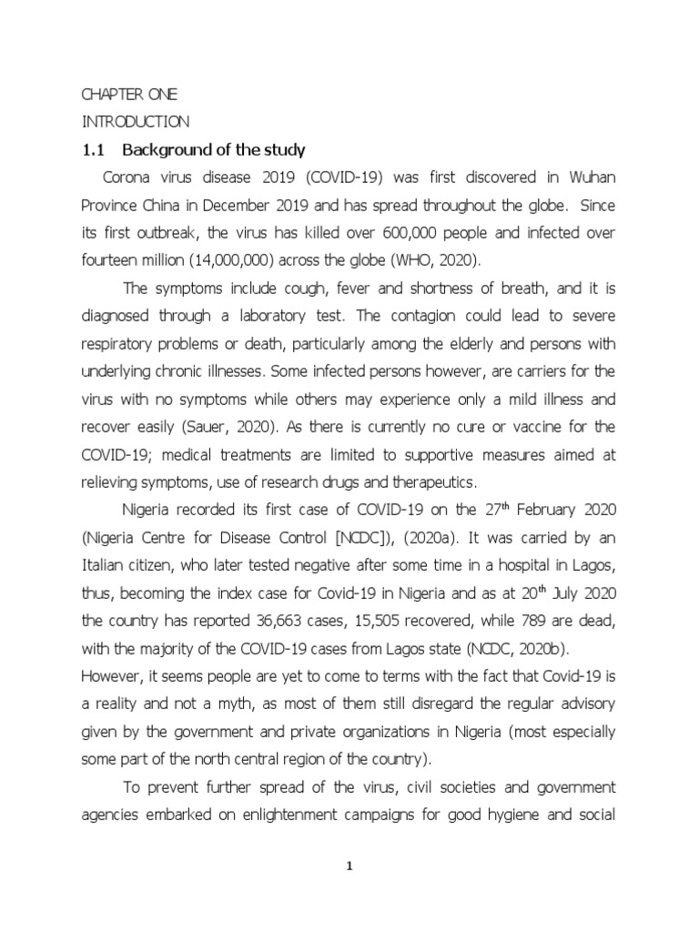 An Assessment of The Effect of Covid 19 On Nigerian Economy A Case ...