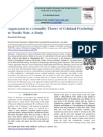 Application of Personality Theory of Criminal Psychology To Nordic Noir: A Study