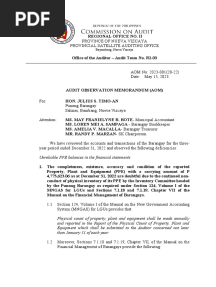 AOM No. 2022-001 (20-22) - Audit of Accounts and Transactions Brgy. Salinas, Bambang
