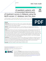 2020 Characteristics of Paediatric Patients With Tuberculosis and Associated Determinants of Treatment Success in Malaysia Using The MyTB Version 2.1 Database Over Five Years