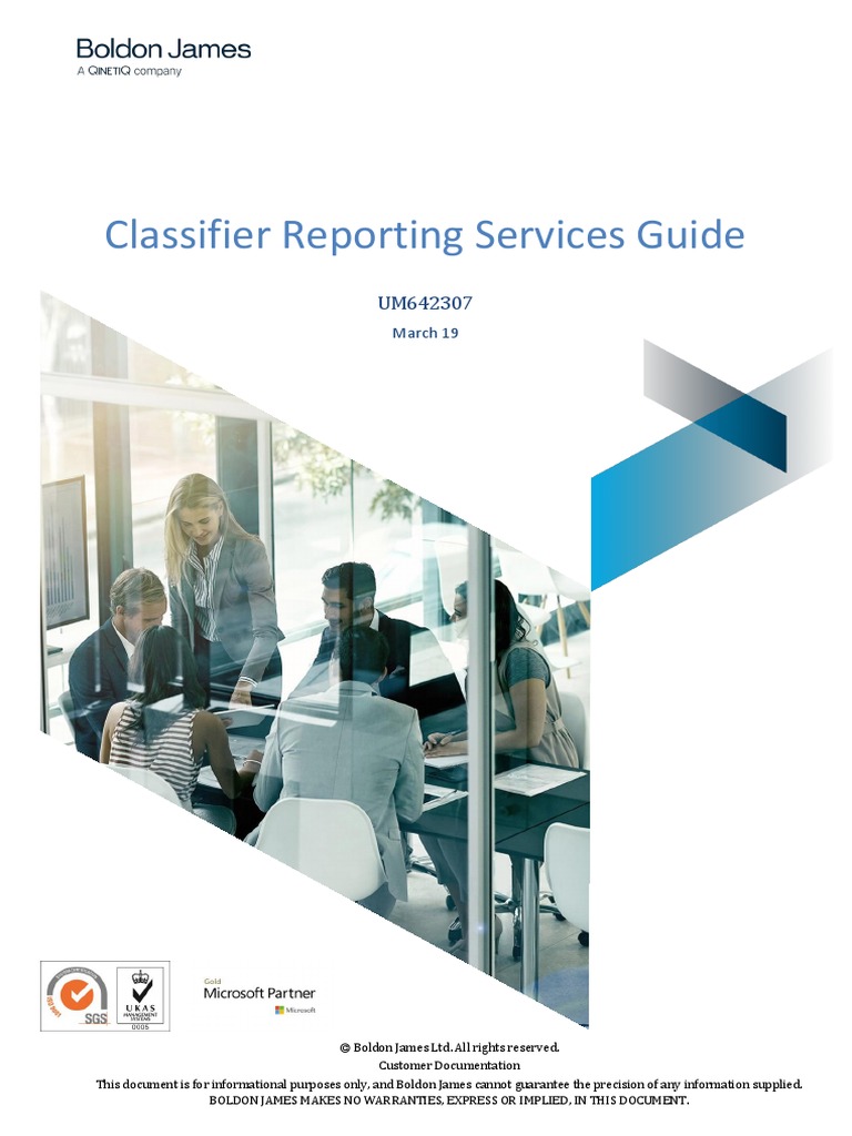 Classifier Reporting Services Guide | PDF