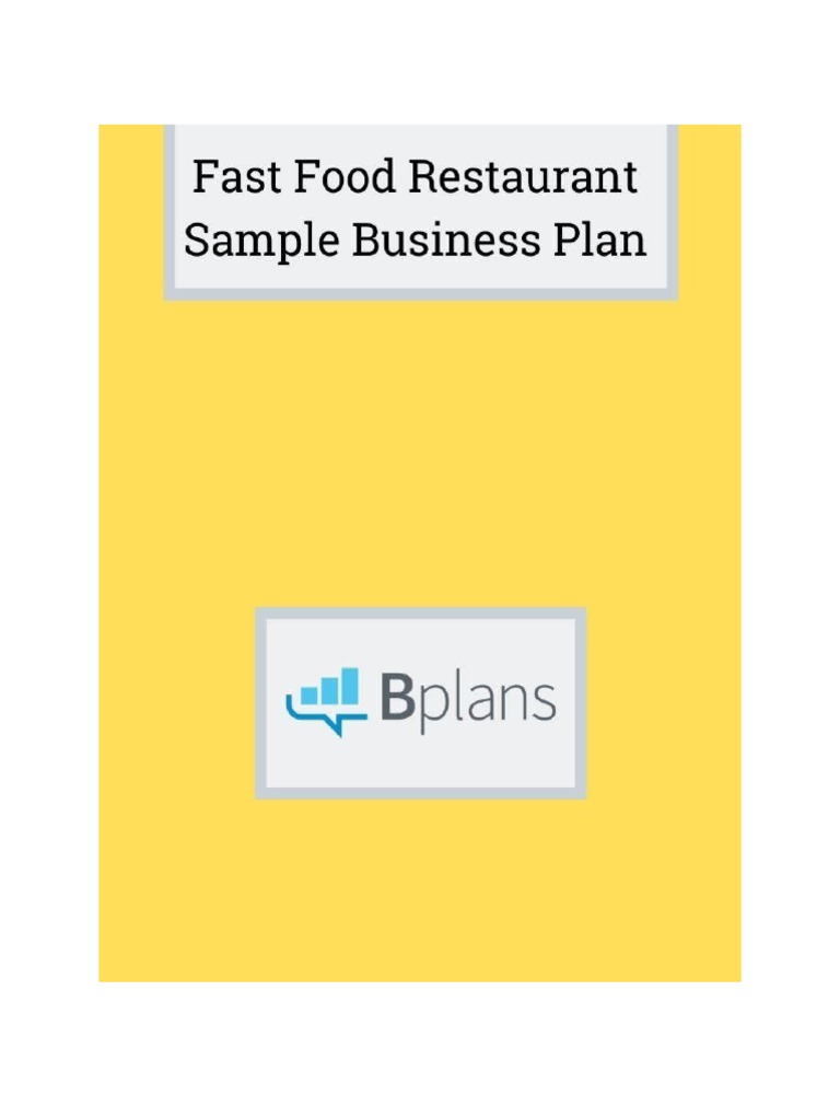 Fast Food Restaurant Business Plan19 | PDF