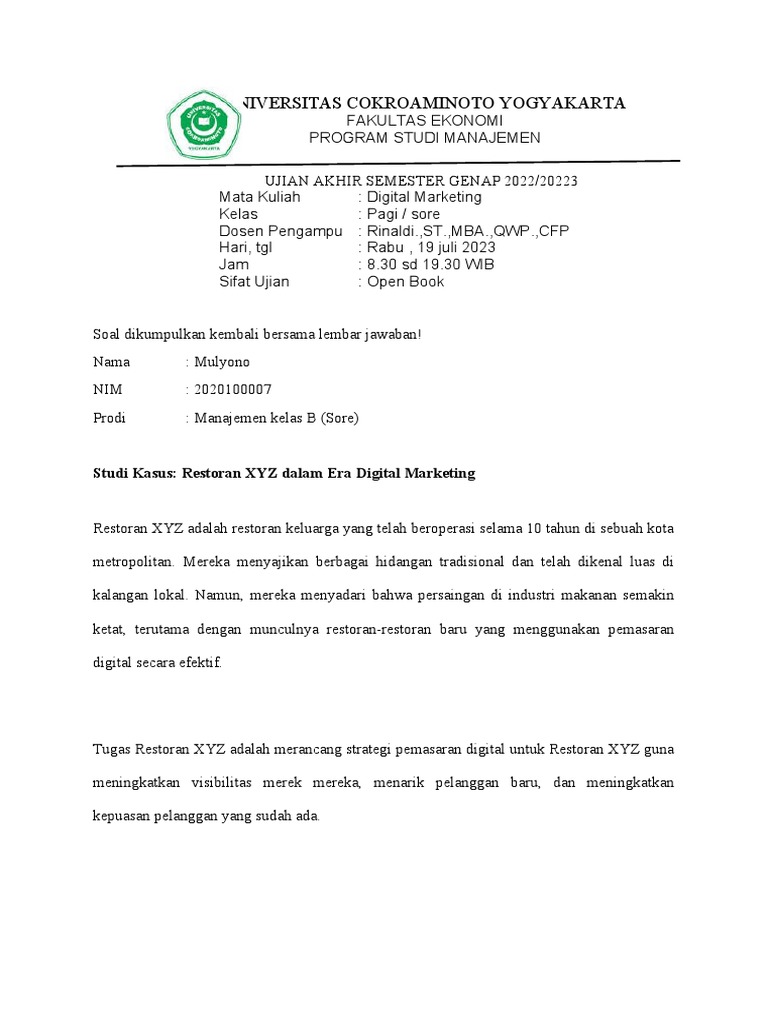 Menggali Lebih Dalam: Soal-Soal Ujian Akhir Semester (UAS) Digital Marketing dan Pembahasannya