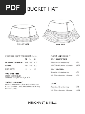 Bucket Hat Pattern and Instructions