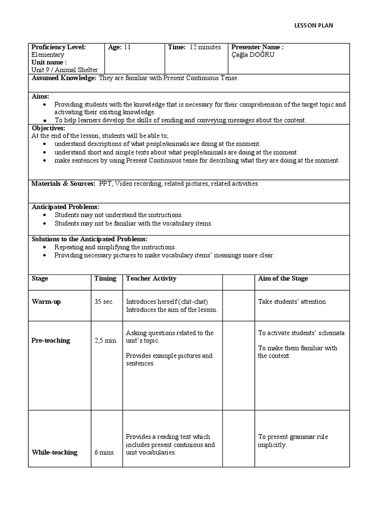 5th Grade Animal Shelter Lesson Plan | PDF
