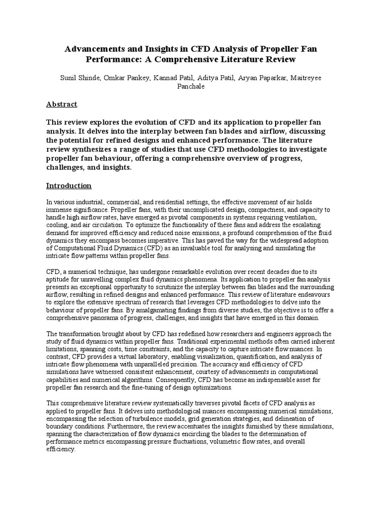CFD Insights on Propeller Fan Performance | PDF | Navier–Stokes ...