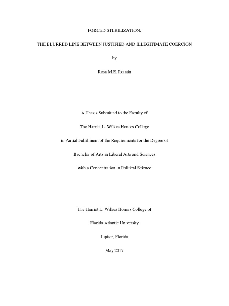  forced Sterilization The Blurred Line Between Justified And