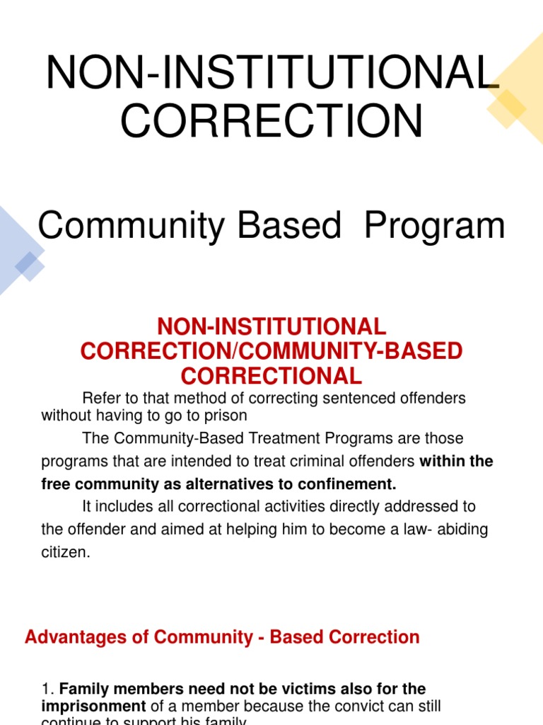 Non-Institutional Correction 2 | PDF