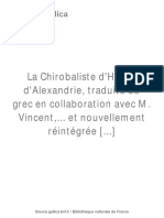 La Chirobaliste D'héron D'alexandrie Traduite Par v. PROU