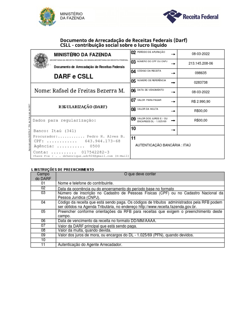 Certidões Darf e CSLL | PDF