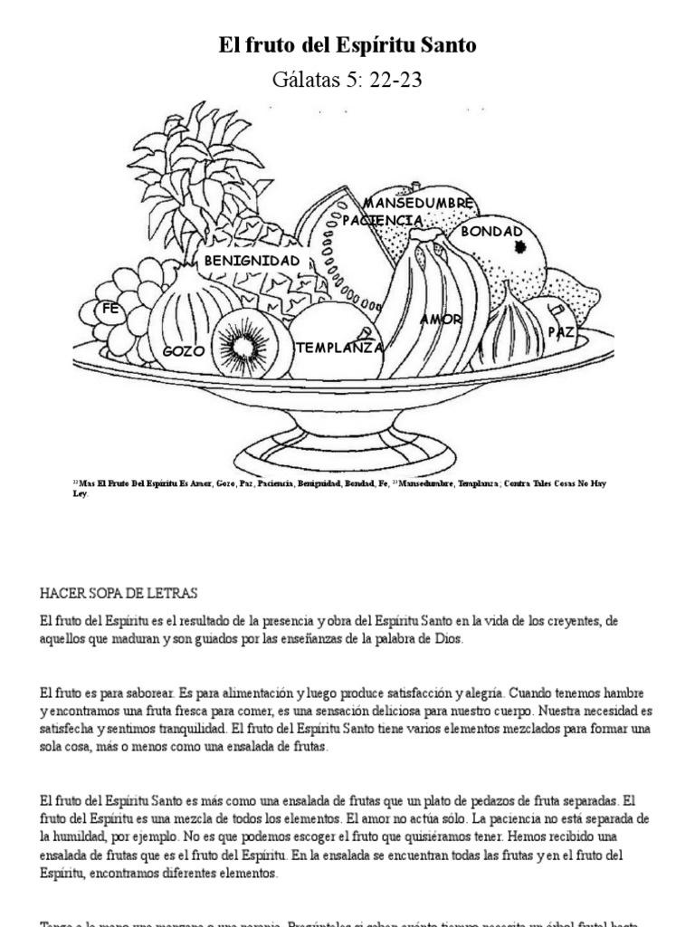 El Fruto Del Espíritu Santo | Descargar gratis PDF | Fruto Del Espiritu ...