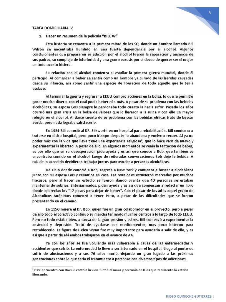 Resumen de Pelicula Bill W PDF - 1716315003
