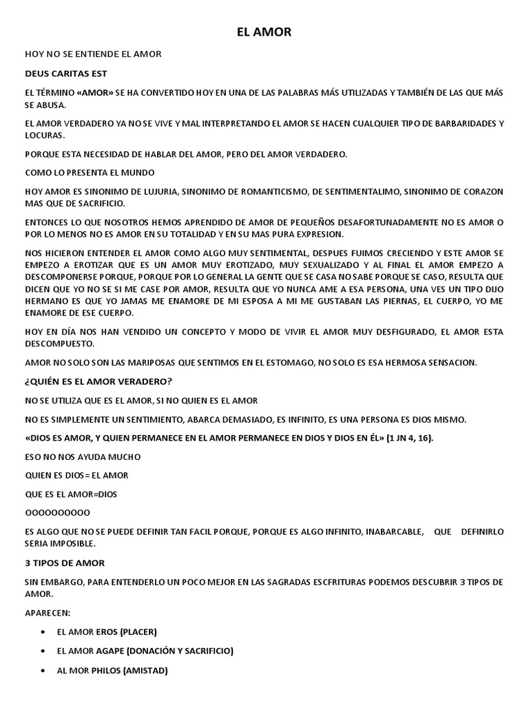El Amor Pdf