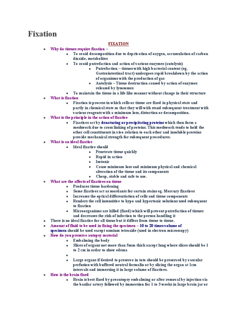 Fixation Download Free PDF Fixation (Histology) Staining