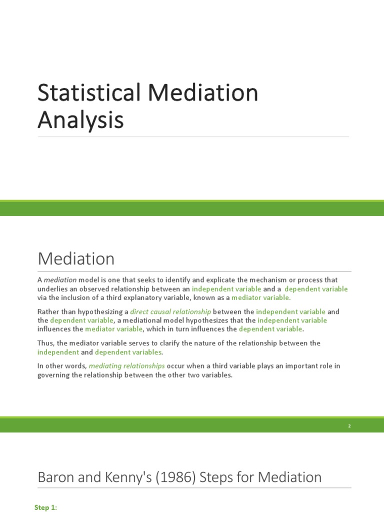 Statistical Mediation Analysis PDF Bootstrapping (Statistics