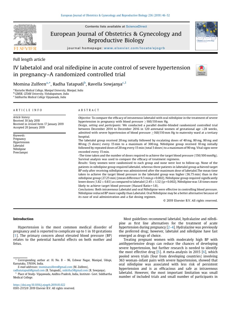 Nefdipina VS Labetalol PDF