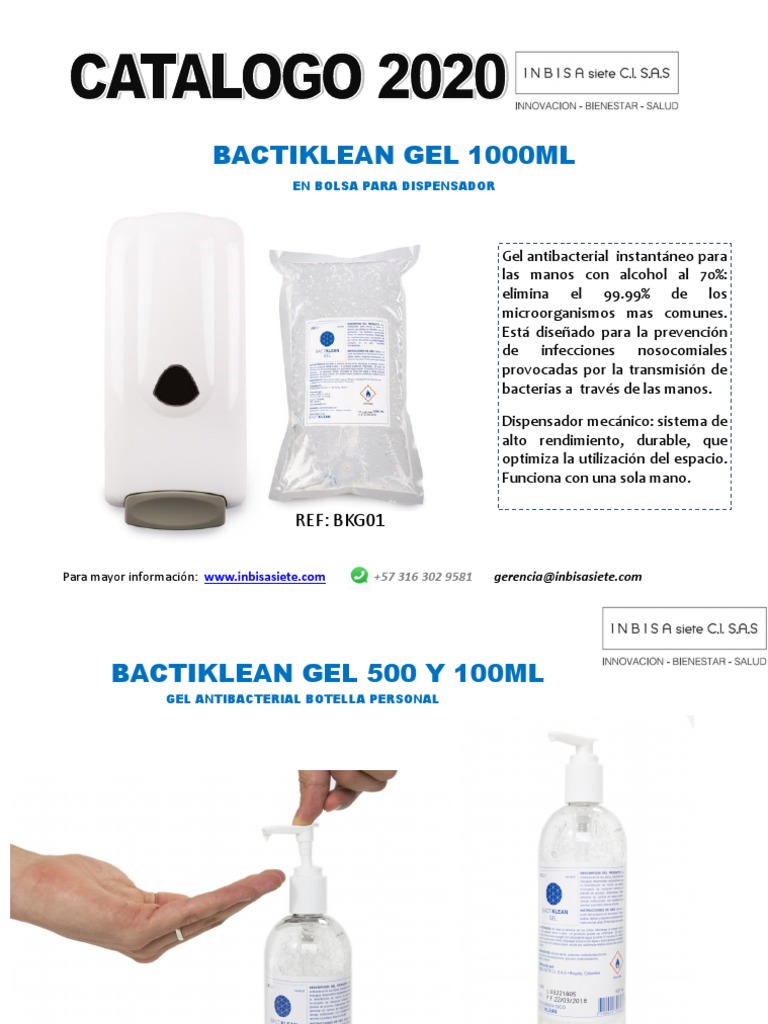 Gel Antibacterial y Jabones Inbisa | PDF | Lavado de manos | Prevención