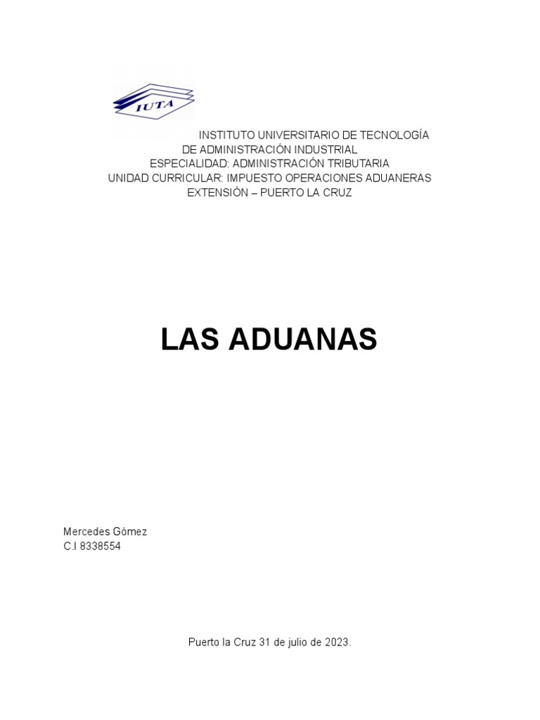 Importancia y Estructura de Aduanas en Venezuela | PDF | aduana ...