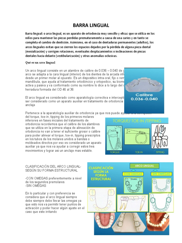 BARRA LINGUAL WORD | PDF | Ortodoncia | Ramas de Odontología