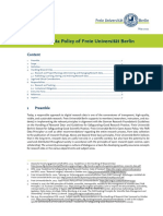 Research Data Policy of Freie Universitaet Berlin