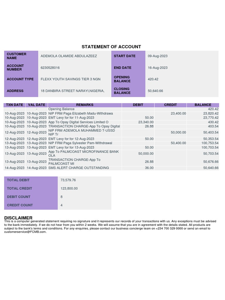 Statement | PDF | Debits And Credits | Economies