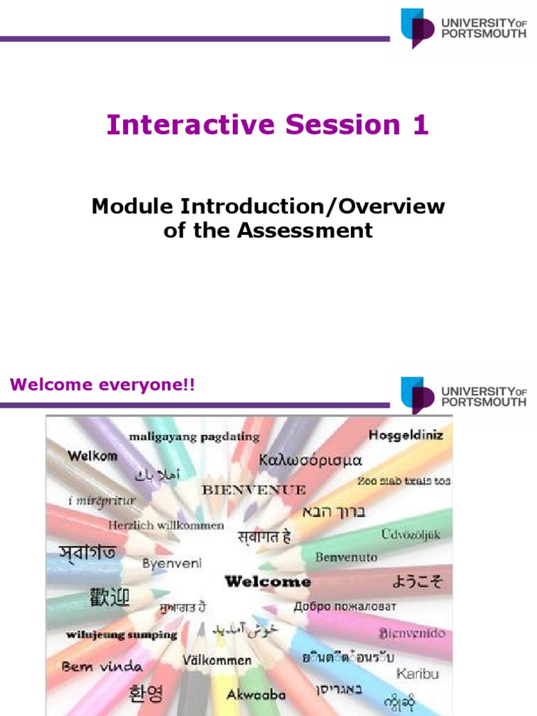 Interactive Session 1 Module Introduction - Assessment Overview | PDF