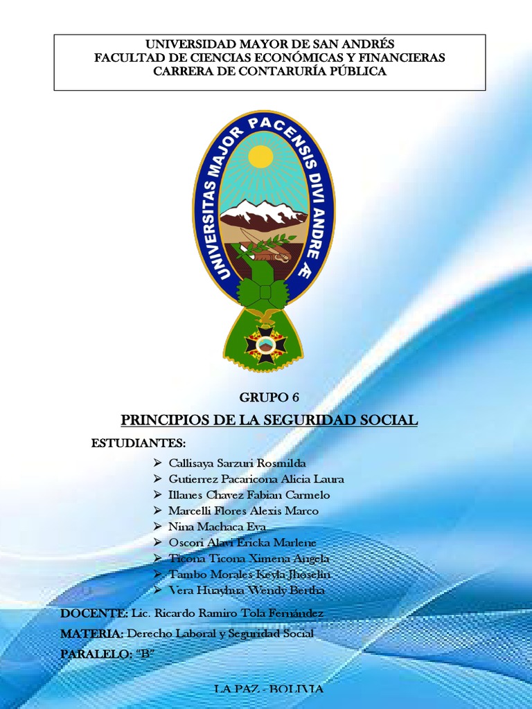 PRINCIPIOS DE LA SEGURIDAD SOCIAL intelligence overview