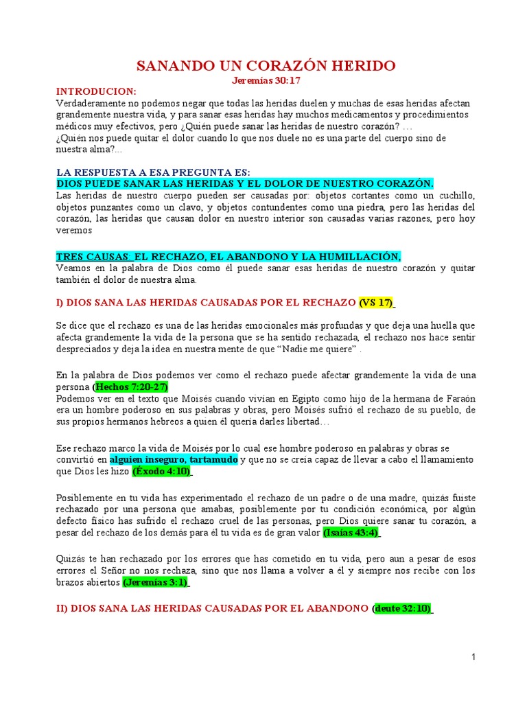 Dios Sana las Heridas del Corazón | PDF | Moisés