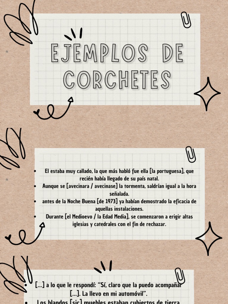 Ejemplos de uso de corchetes en oraciones | PDF