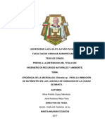 Eficiencia para La Remocion de Nutrientres en Lagunas