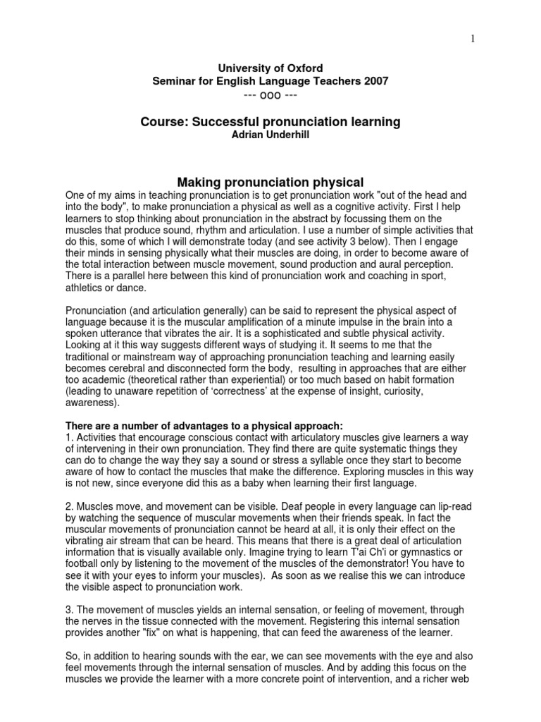 Successful Pronunciation Learning | PDF