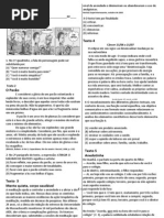 Avaliação de língua portuguesa 8 ano AGOSTO