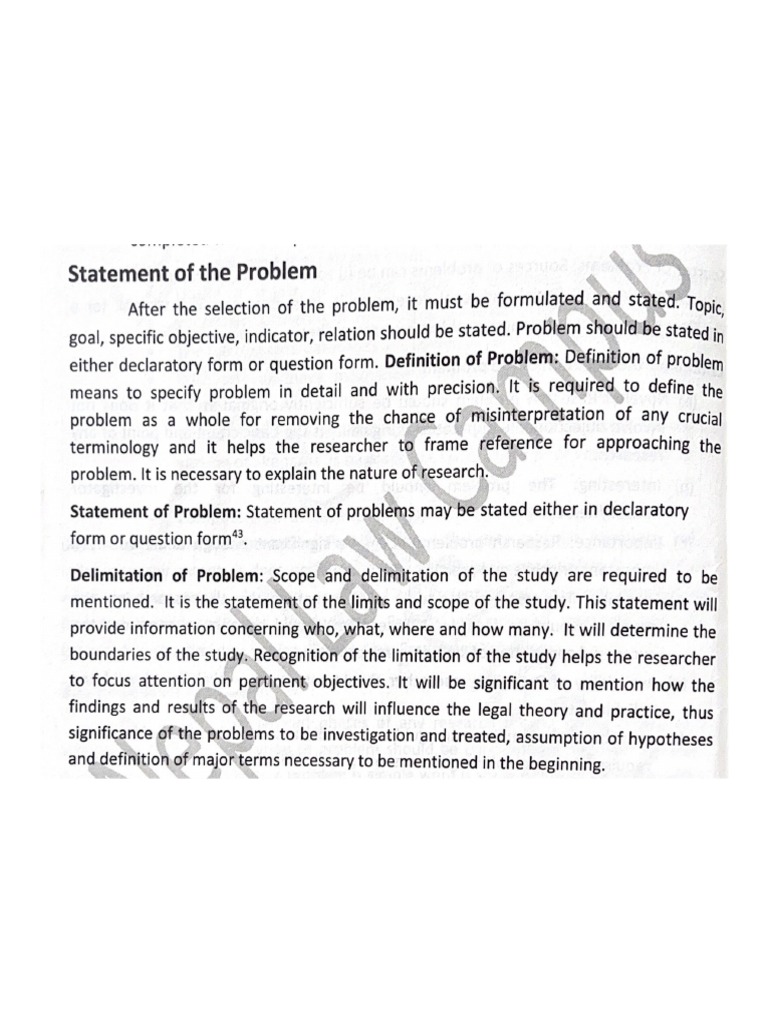 Statement of The Problem | PDF