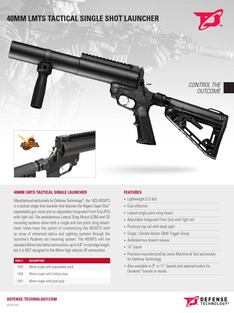 DT 40MM Single Launcher Sell Sheet | PDF