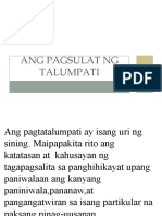 Ang Pagsulat NG Talumpati