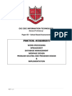 (Instructions) CXC CSEC INFORMATION TECHNOLOGY - SBA - 2023