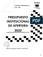 2022 - Presupuesto Institucional de Apertura